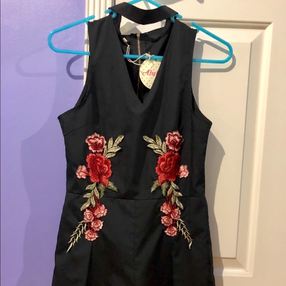 Black Alythea rose romper